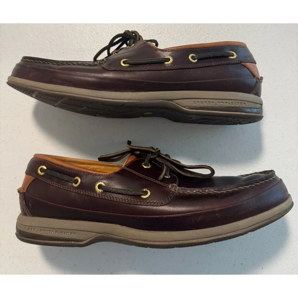 Sperry Gold Cup ASV Amaretto Men's Size 10.5 M Leather Boat Shoes Preppy Sailing